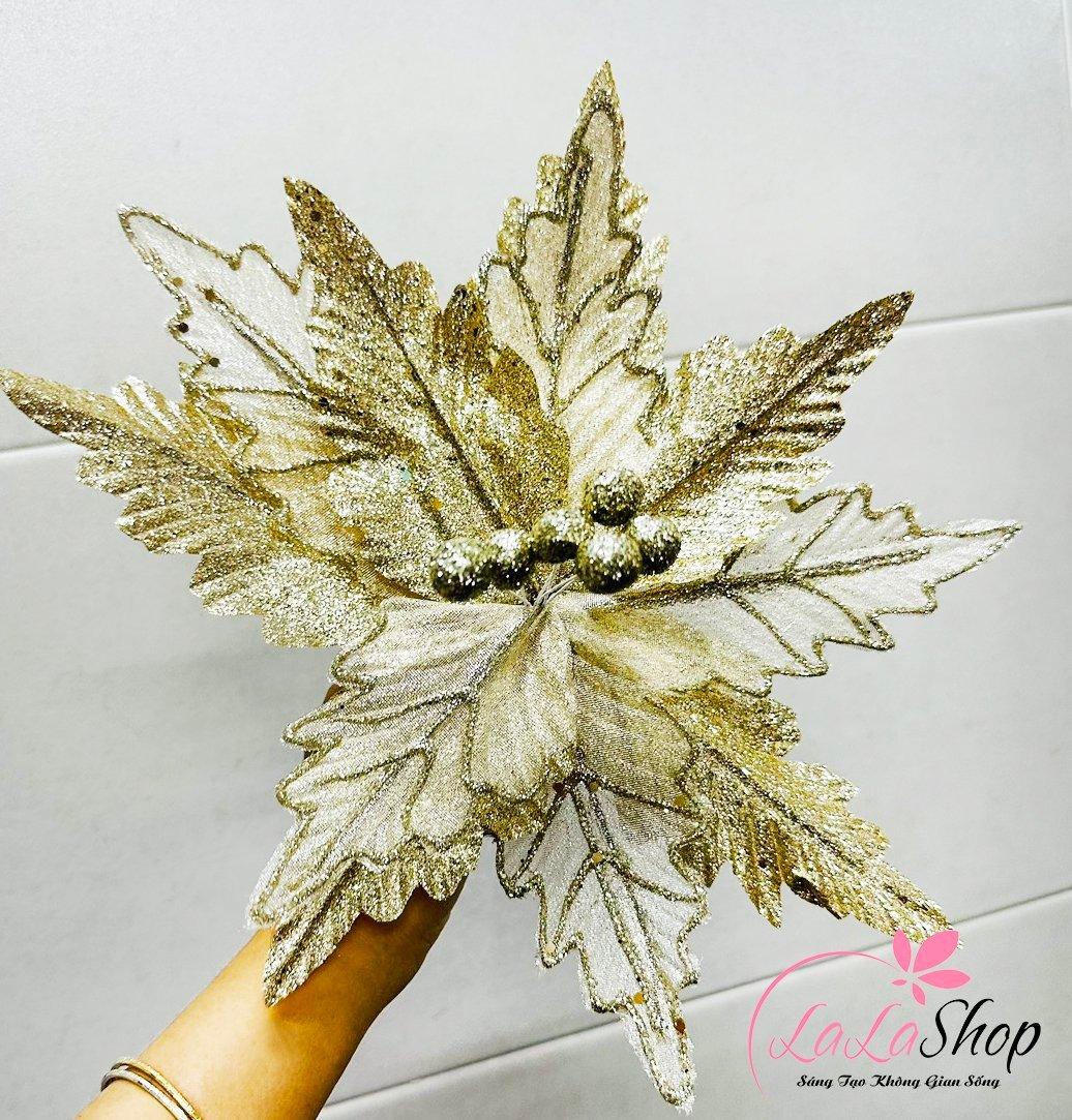 Cành Hoa Trạng Nguyên Cao Cấp Kim Tuyến Size Lớn Trang Trí Noel Size Lớn
