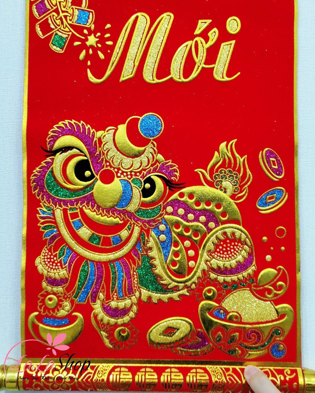 Bộ liễn câu đối Mai Vàng Nở Rộ Mừng Năm Mới - Đào Hồng Khoe Sắc Đón Xuân Sang