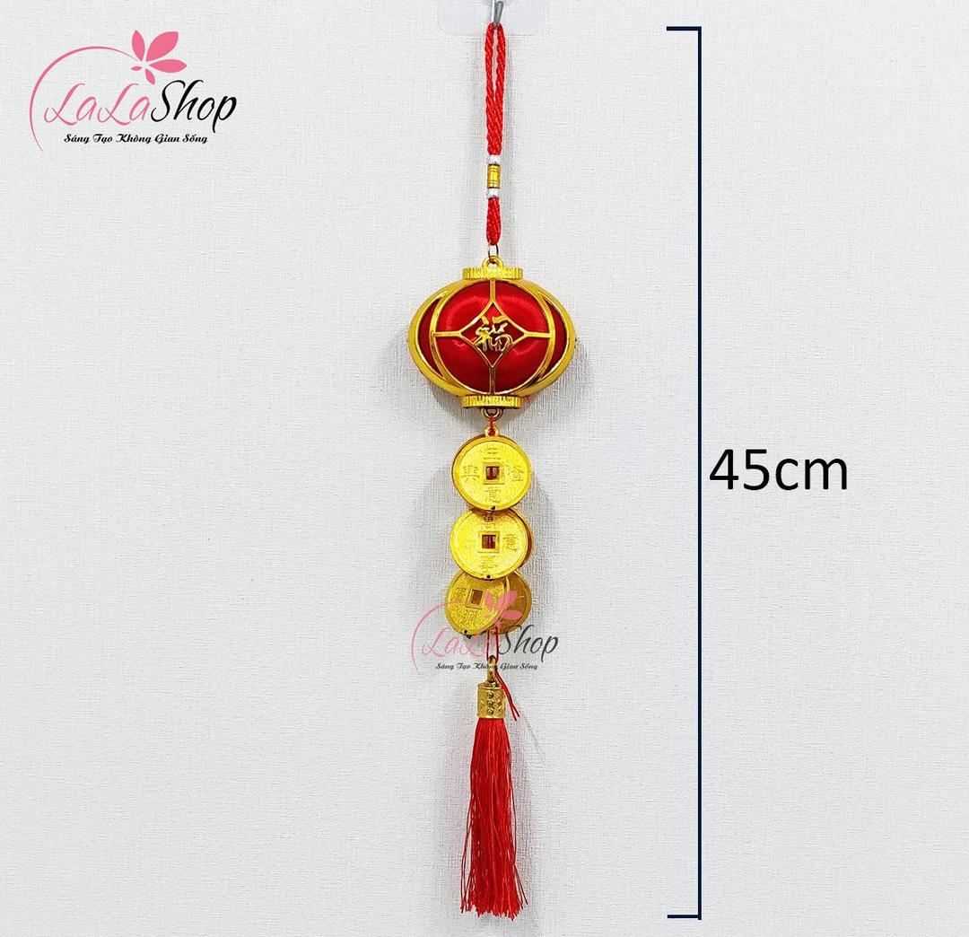 Dây lộc treo lồng đèn đồng tiền tài lộc may mắn trang trí tết