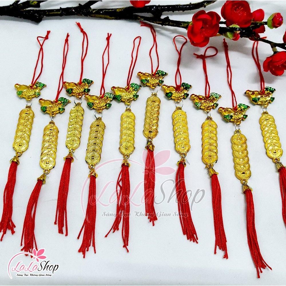 Combo 10 dây lộc treo cá chép đồng tiền trang trí tết noel mẫu 2