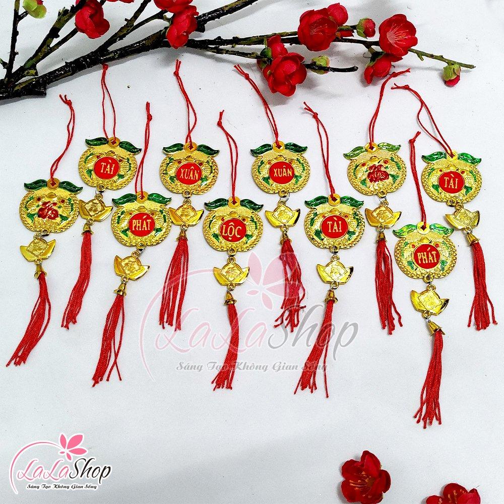 Combo 10 dây lộc treo chữ phúc thỏi vàng may mắn trang trí tết