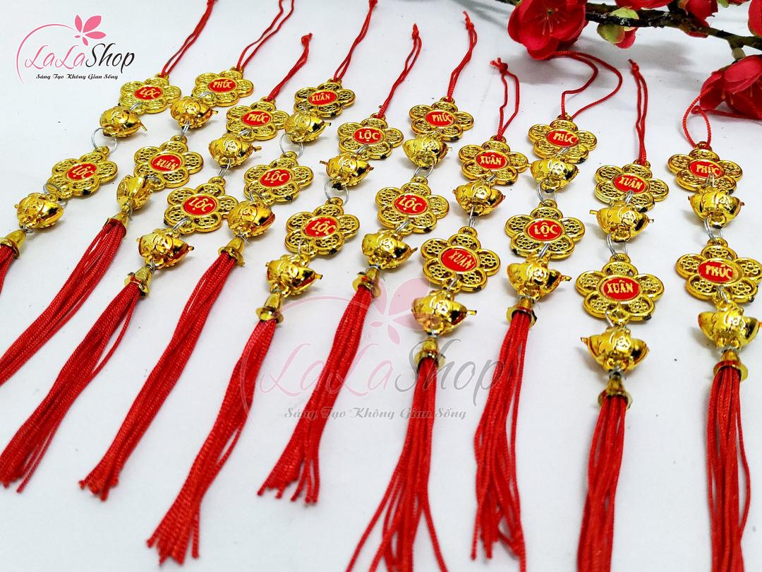 Combo 10 dây lộc treo đồng tiền hoa mai may mắn trang trí tết