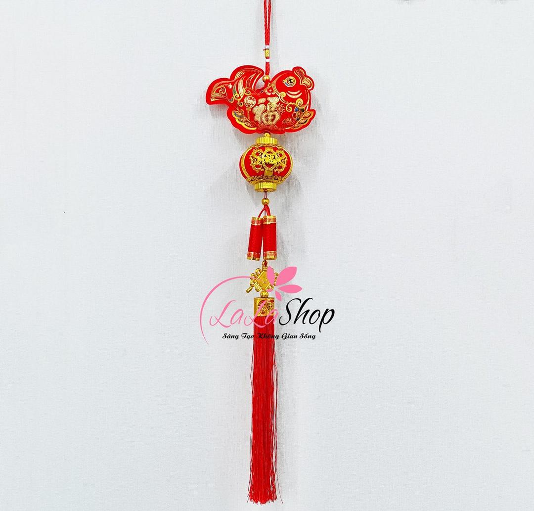 Dây lộc treo cá chép lồng đèn đuôi pháo tài lộc trang trí tết