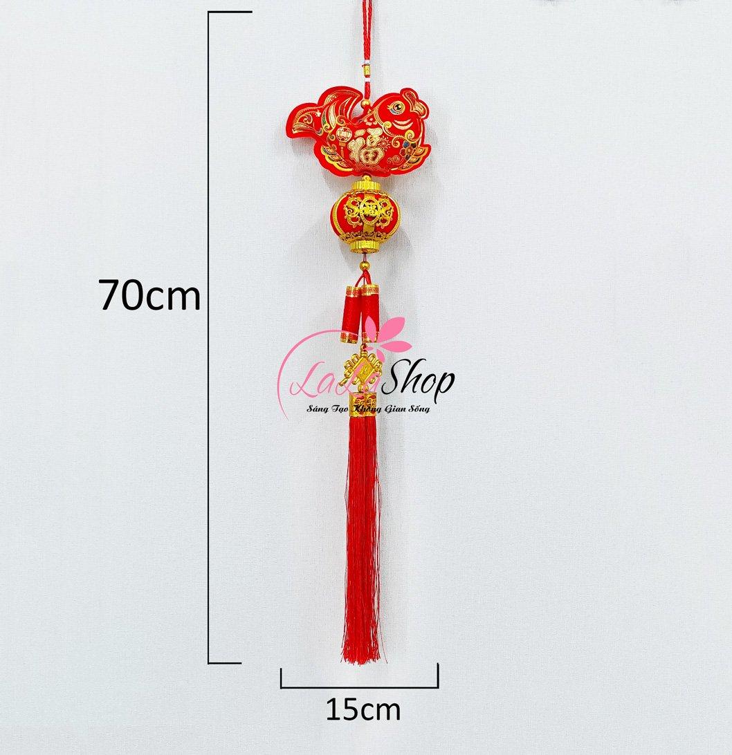 Dây lộc treo cá chép lồng đèn đuôi pháo tài lộc trang trí tết