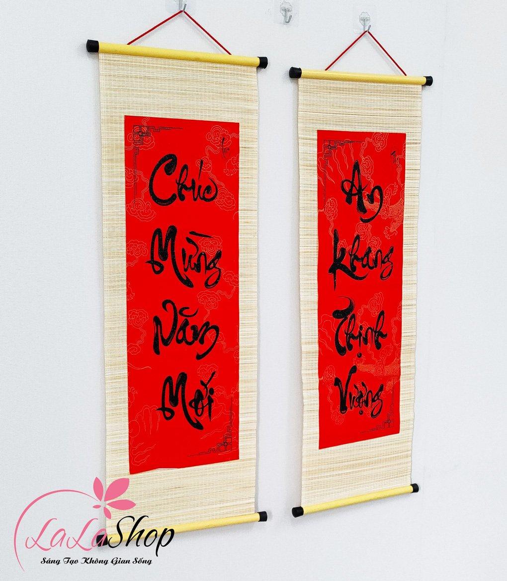 Combo Cặp Liễn Mành Câu Đối Đỏ Chúc Mừng Năm Mới - An Khang Thịnh Vượng Mẫu 2