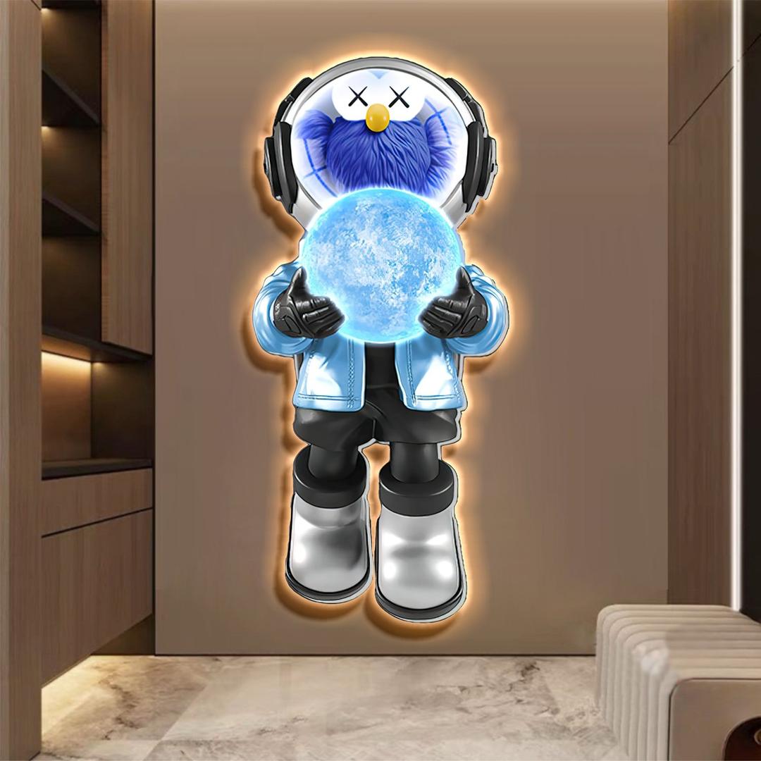 Tranh treo tường tráng gương pha lê có đèn LED decor hiện đại mẫu 230