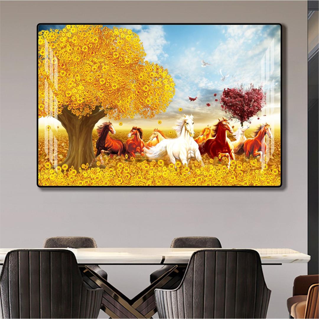 Tranh treo tường phong thủy phòng khách mã đáo thành công mẫu 862