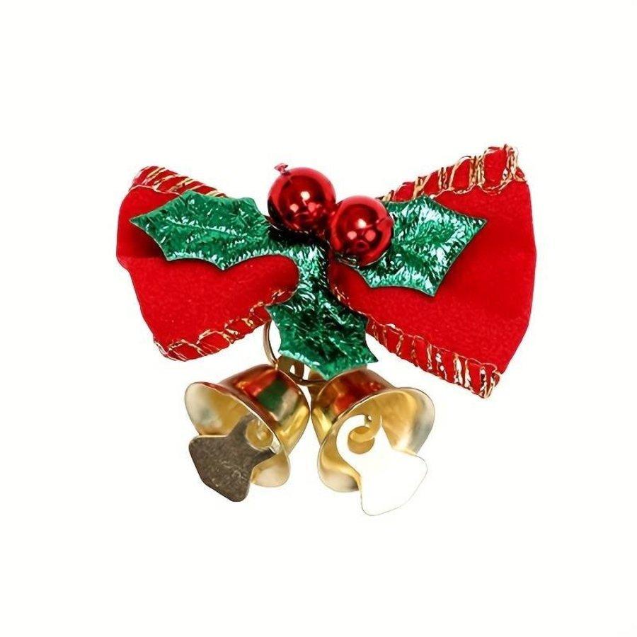 Combo 10 cái nơ giáng sinh kèm chuông đôi trang trí cây thông noel