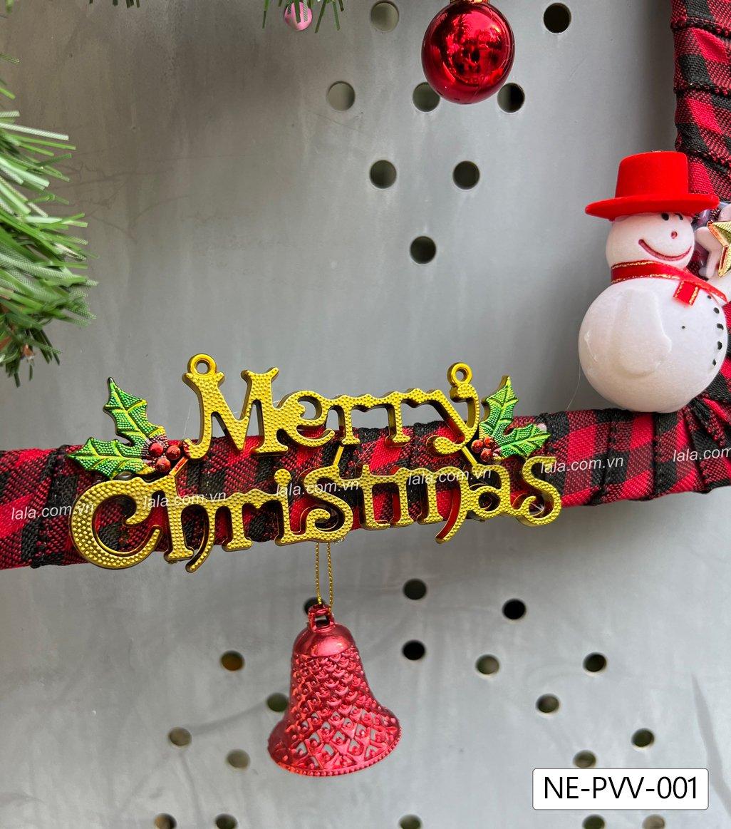 Khung lá thông 25x35 Full phụ kiện trang trí giáng sinh Tặng kèm đèn LED