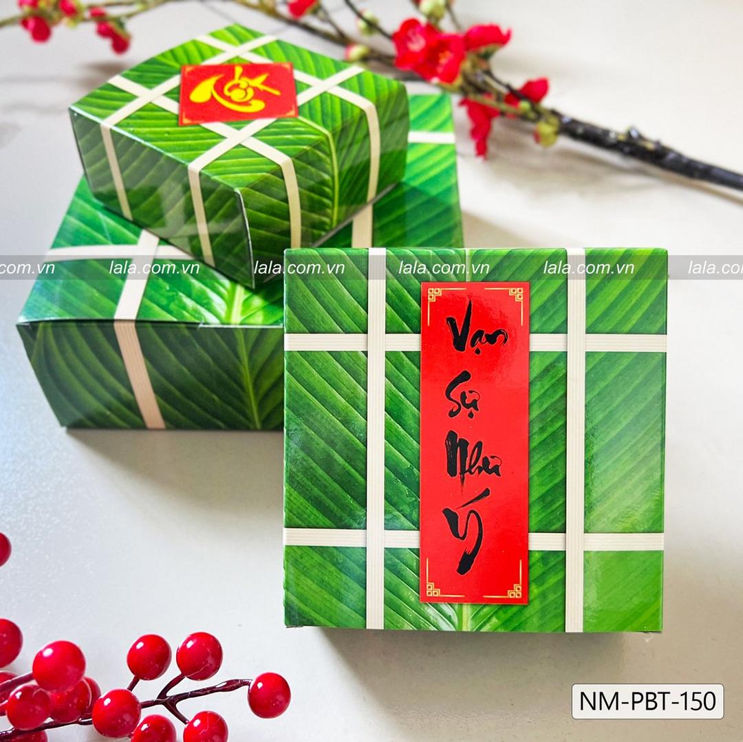 Mô hình bánh chưng chữ thư pháp 2 mặt Tết-Vạn sự như ý trang trí tết