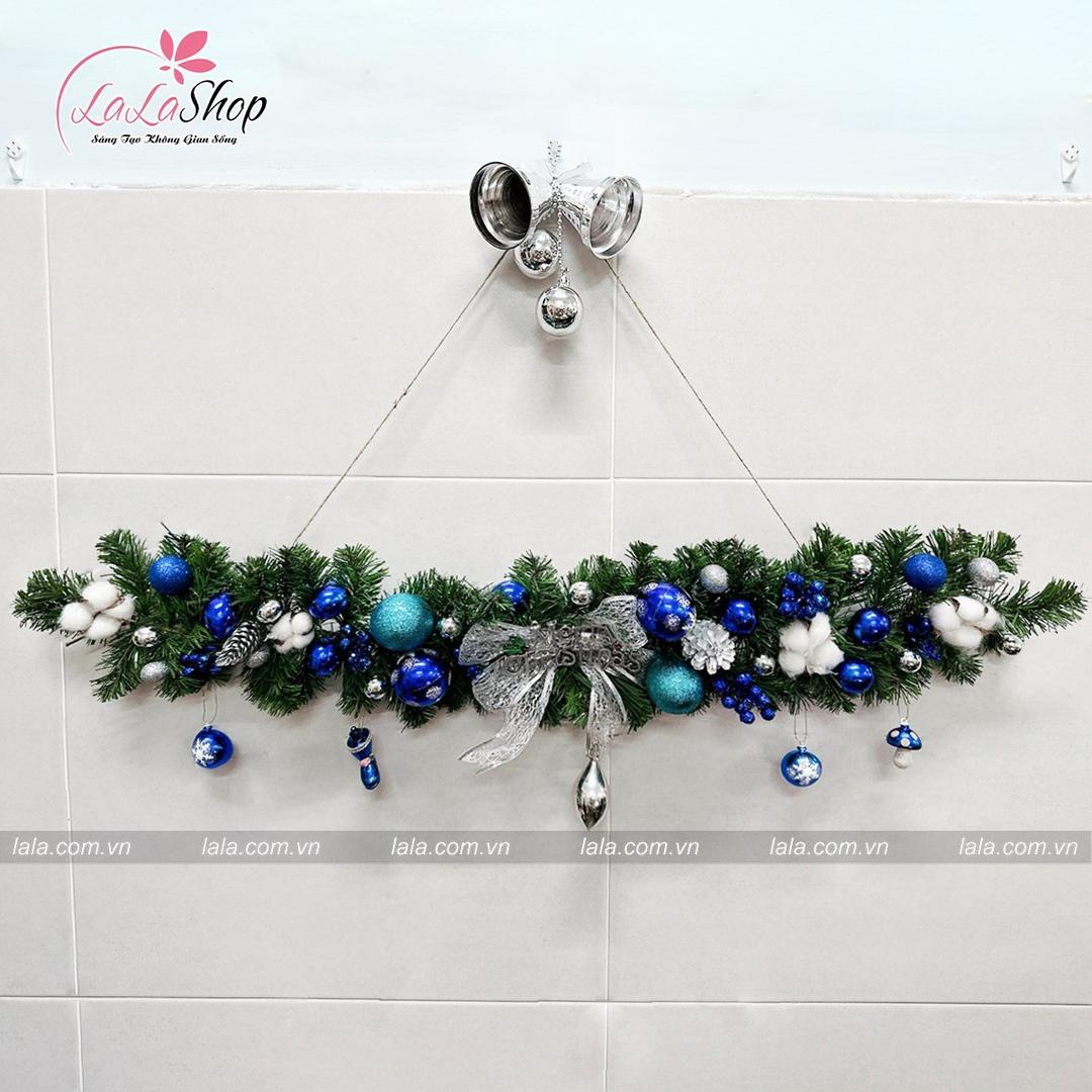 Dây thông 1m full phụ kiện cao cấp treo trang trí noel mẫu 047 - Tặng kèm đèn LED