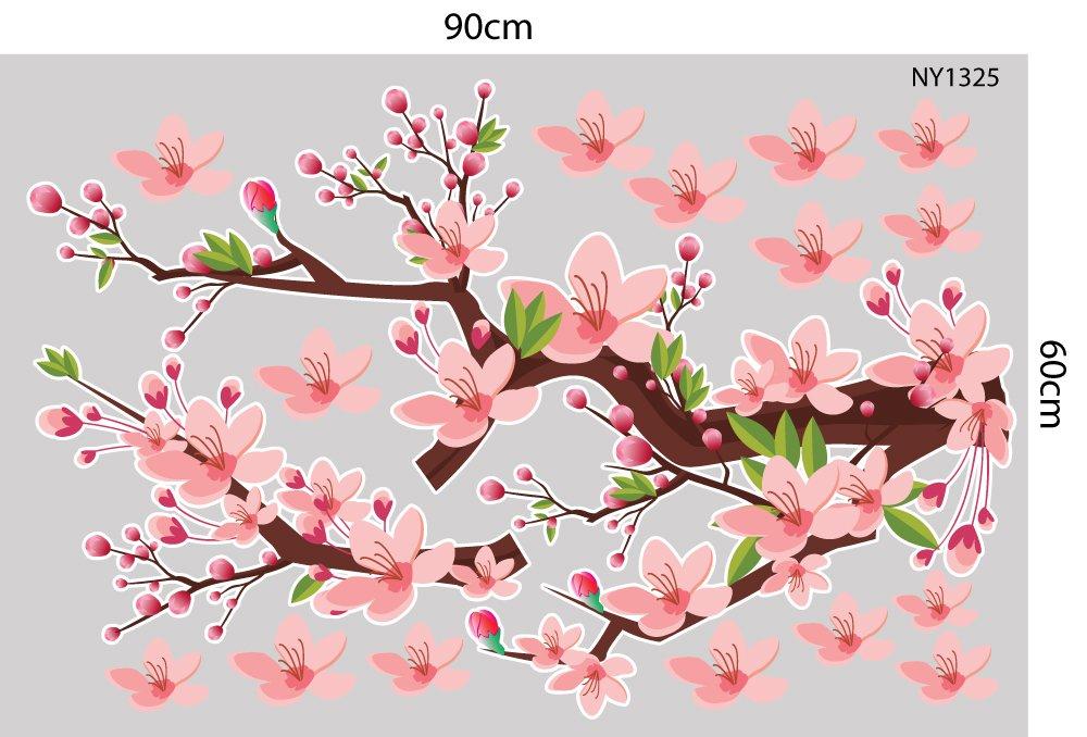 Decal Trang Trí Tết Cành Đảo Hồng Khoe Sắc Đón Xuân Mẫu 2