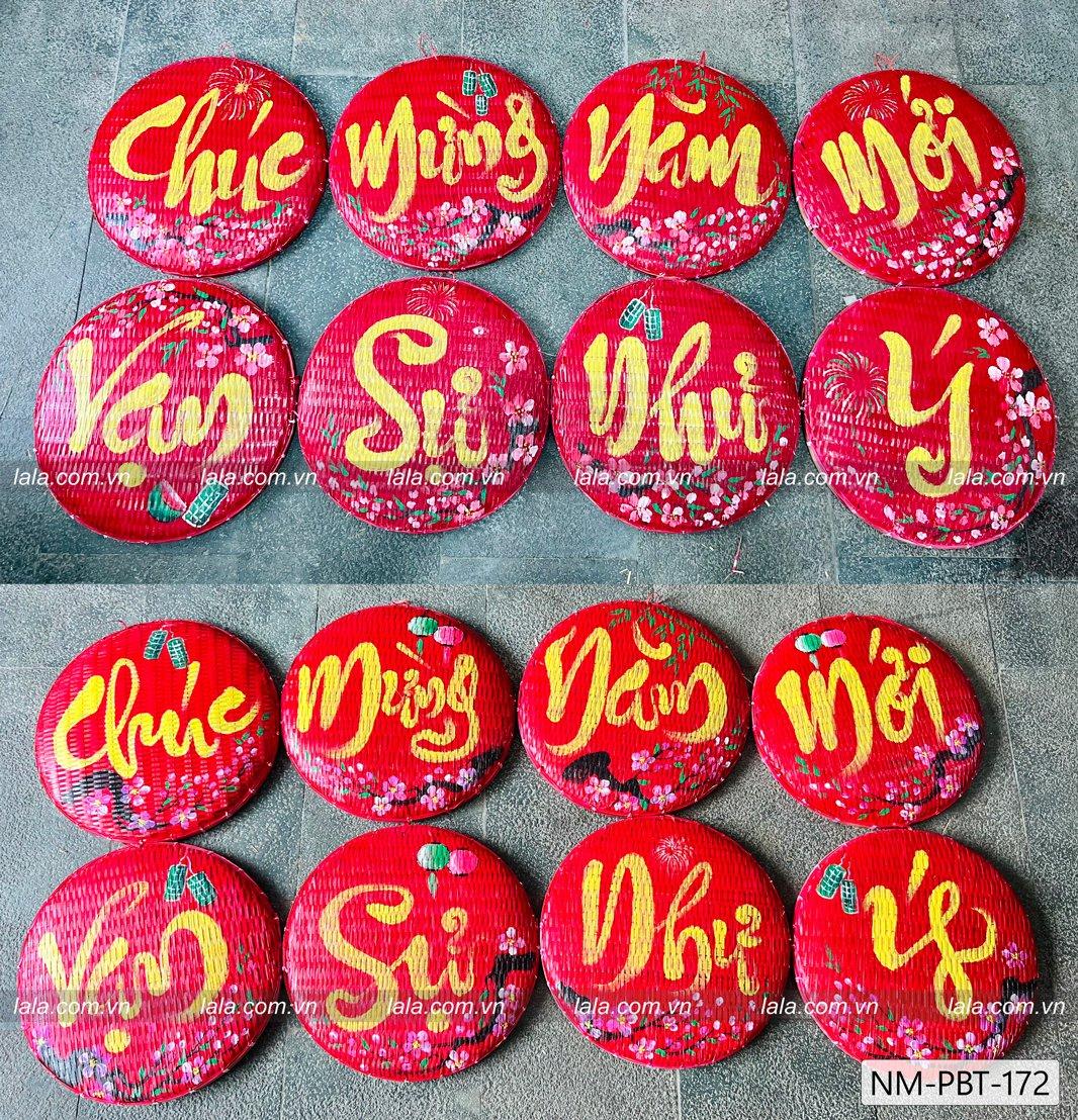 Combo 8 mẹt đỏ câu chúc thư pháp Chúc mừng năm mới - vạn sự như ý