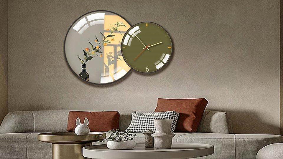 Tranh đồng hồ tráng gương treo tường phòng khách đẹp nhất tại Lala mẫu 10