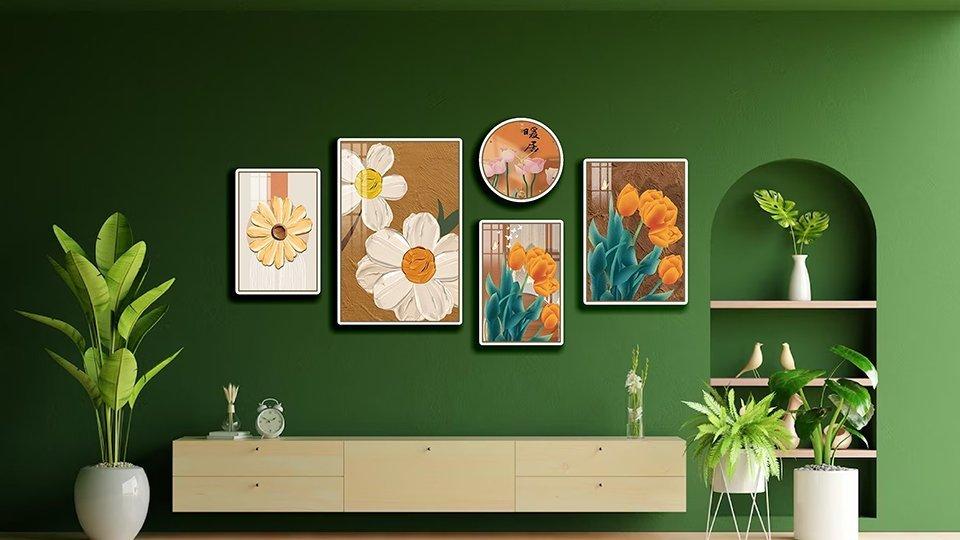 Tranh đồng hồ tráng gương treo tường phòng khách đẹp nhất tại Lala mẫu 7