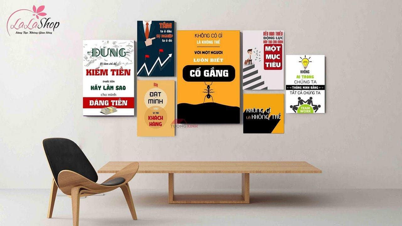 Tranh treo văn phòng - Bạn có thể treo nhiều tấm tranh tùy vào diện tích văn phòng