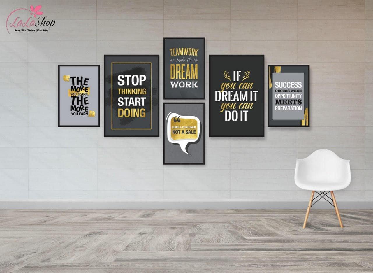 Tranh treo văn phòng - Tranh slogan tối giản sẽ hợp với không gian văn phòng hiện đại