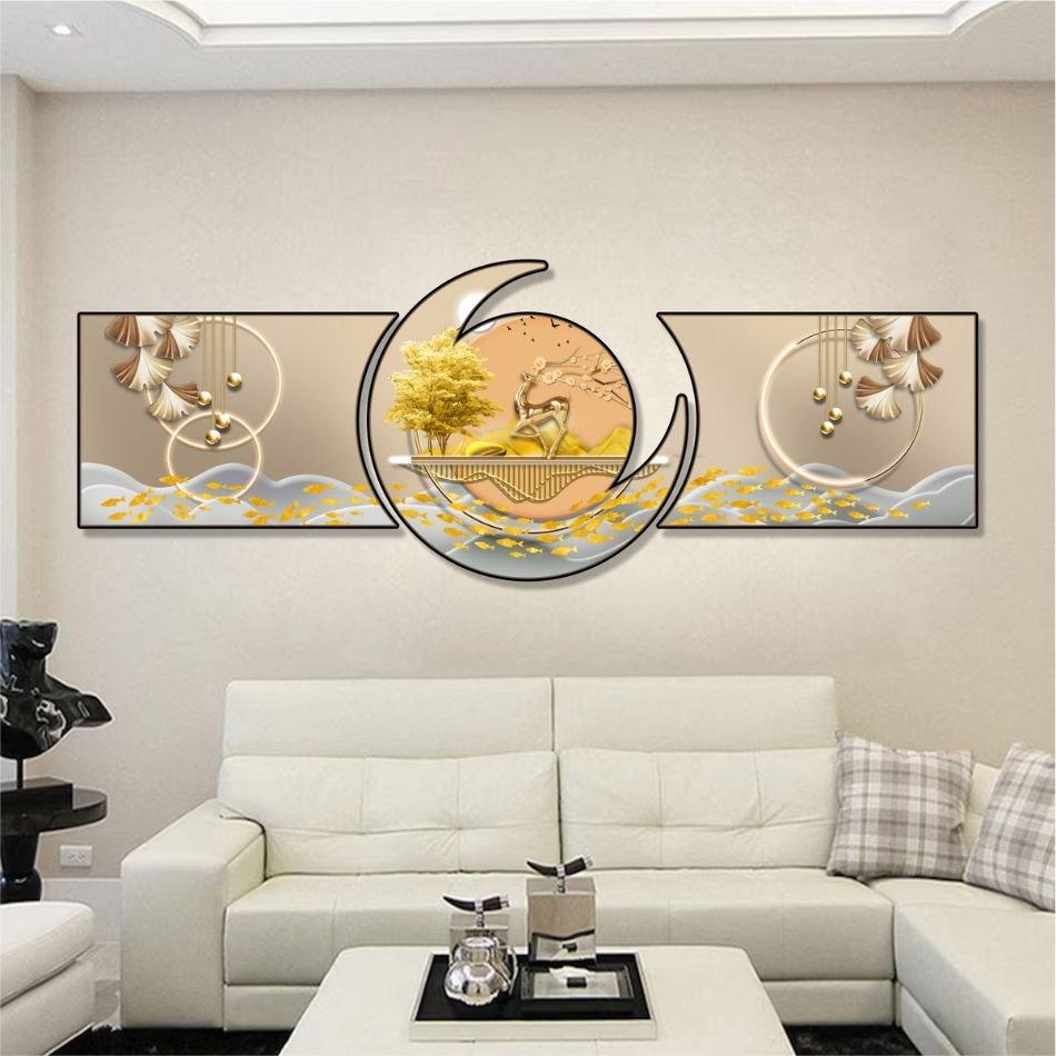 Tranh treo tường phòng khách trang trí nghệ thuật hiện đại mẫu 068