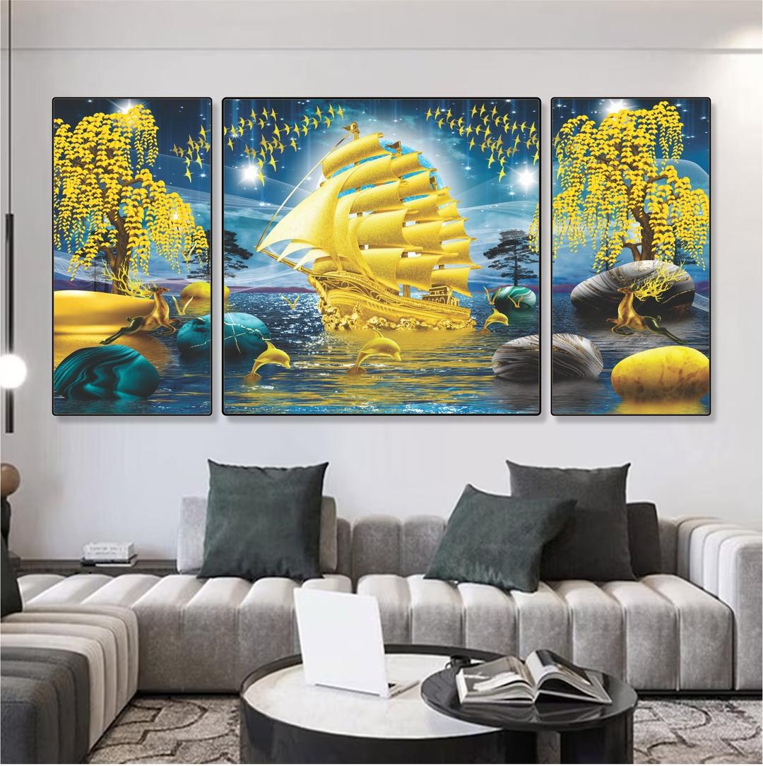 Tranh treo tường thuận buồm xuôi gió treo phòng khách mẫu 4071