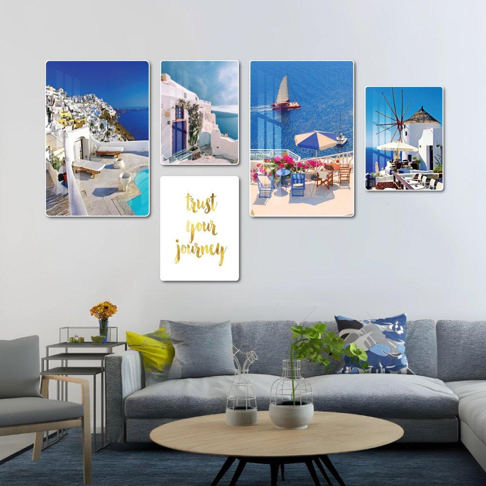 Tranh treo tường bộ 5 tấm phong cảnh biển nghệ thuật mẫu 783