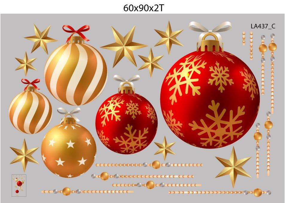 Combo Decal Trang Trí Noel Merry Christmas And Happy New Year 2025 và quả cầu may mắn