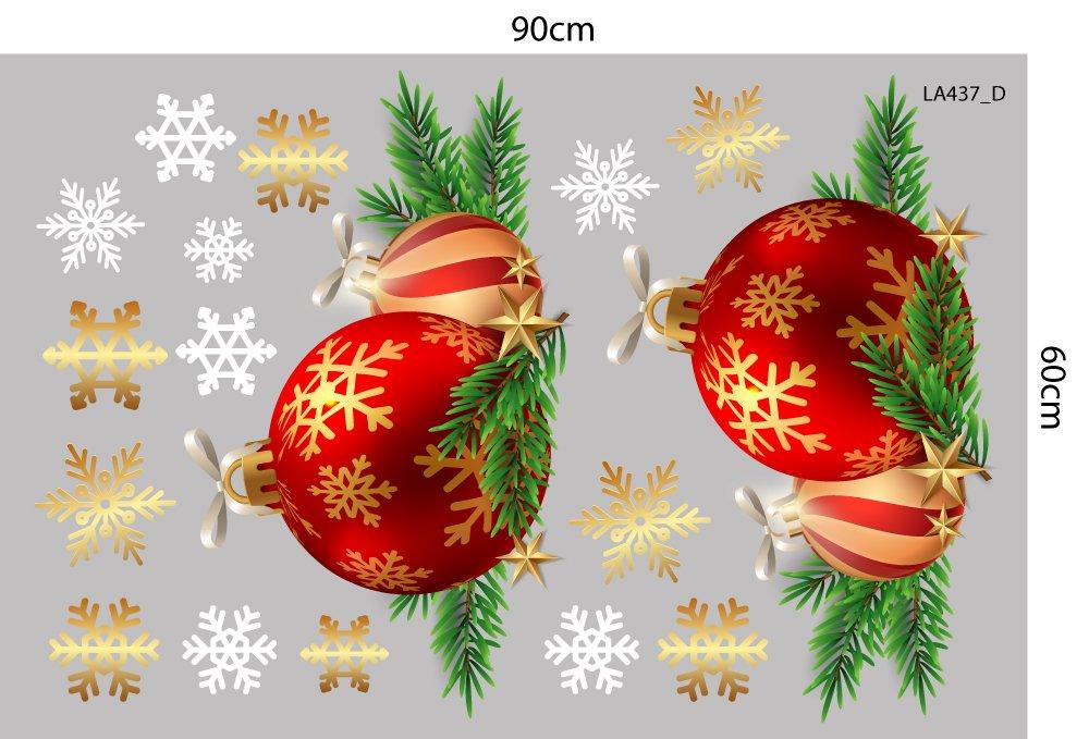 Combo Decal Trang Trí Noel Merry Christmas And Happy New Year 2025 và quả cầu may mắn