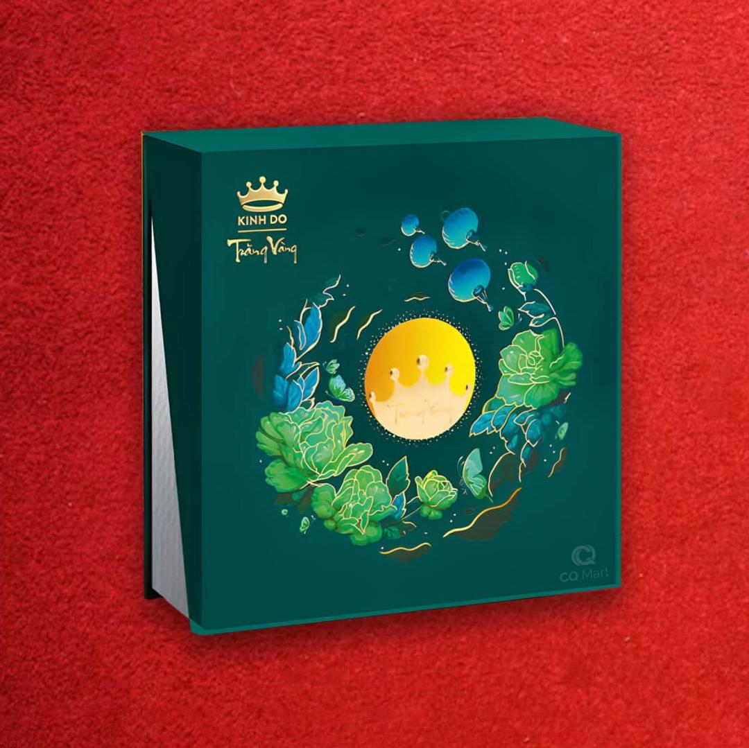 Bánh Trung Thu Kinh Đô Trăng Vàng Hồng Ngọc An Lành Thượng Hạng - Hộp 4 bánh 160g/bánh