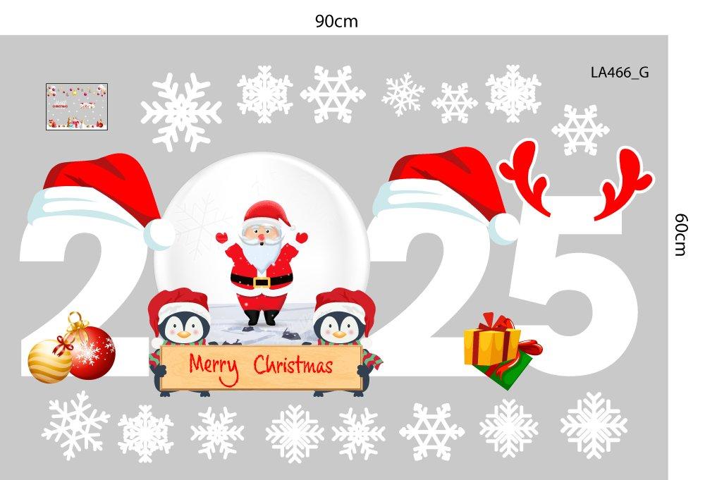 Combo Decal Trang Trí Noel Thành Phố Tuyết Trắng Và Người Tuyết Vui Nhộn