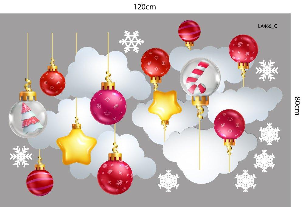 Combo Decal Trang Trí Noel Thành Phố Tuyết Trắng Và Người Tuyết Vui Nhộn