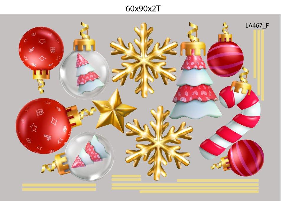 Combo Decal Trang Trí Noel Ông Già Noel, Gấu Trắng Và Những Người Bạn