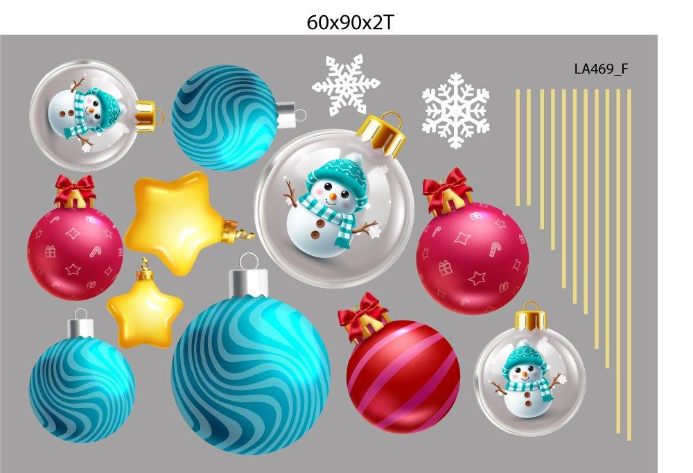 Combo Decal Trang Trí Noel Merry Chistmas Gấu Trắng Và Ông Già Noel Vui Nhộn