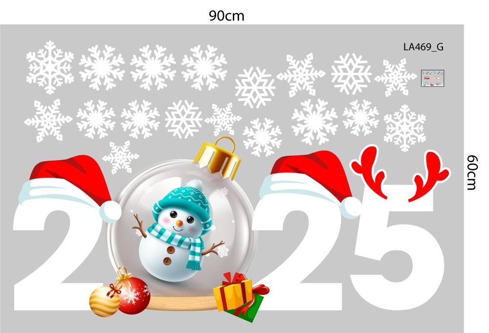 Combo Decal Trang Trí Noel Merry Chistmas Gấu Trắng Và Ông Già Noel Vui Nhộn