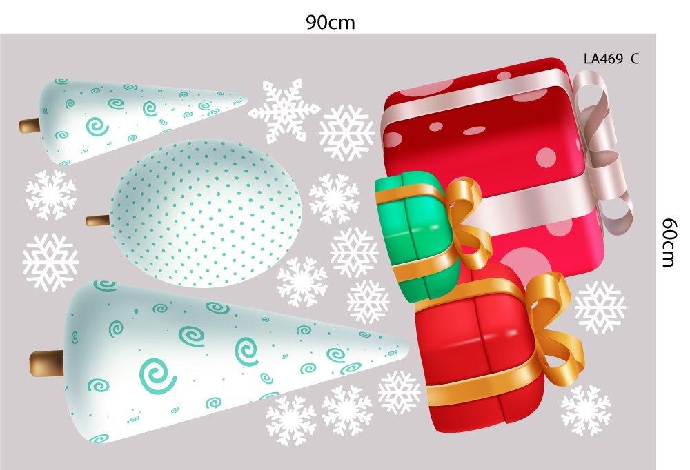 Combo Decal Trang Trí Noel Merry Chistmas Gấu Trắng Và Ông Già Noel Vui Nhộn