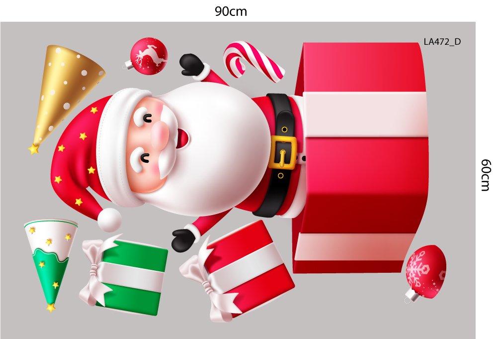 Combo Decal Trang Trí Noel Merry Chistmas Ông Già Noel Và Những Hộp Quà Xinh Xắn