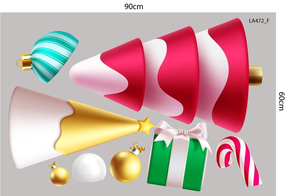 Combo Decal Trang Trí Noel Merry Chistmas Ông Già Noel Và Những Hộp Quà Xinh Xắn