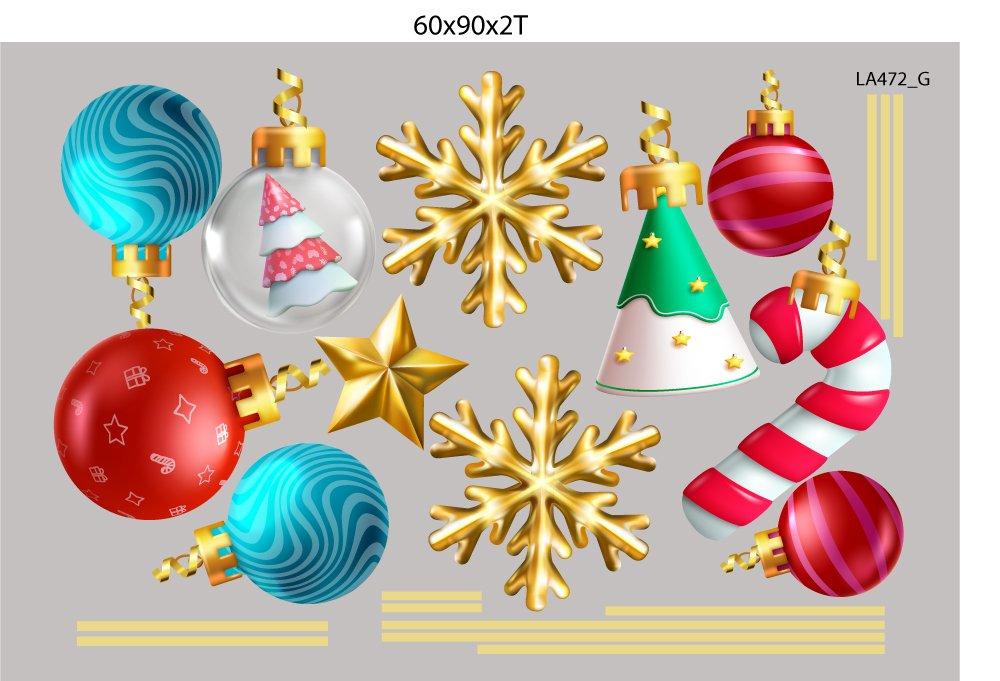 Combo Decal Trang Trí Noel Merry Chistmas Ông Già Noel Và Những Hộp Quà Xinh Xắn
