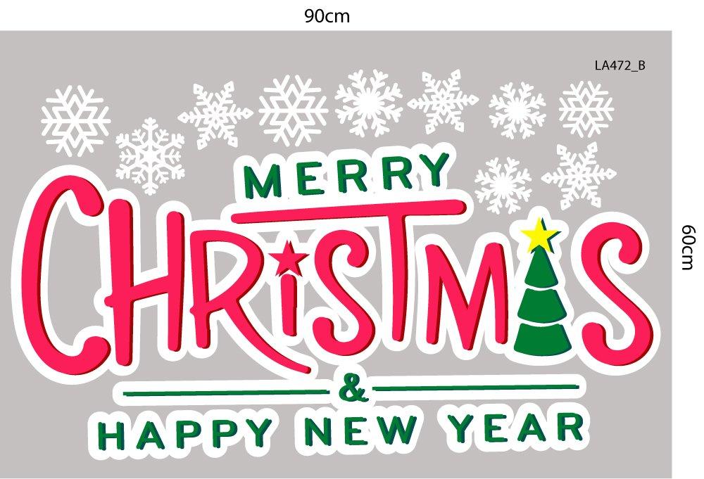 Combo Decal Trang Trí Noel Merry Chistmas Ông Già Noel Và Những Hộp Quà Xinh Xắn