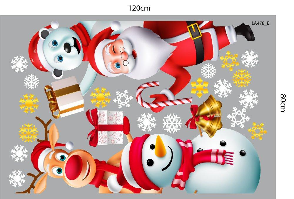 Combo Decal Trang Trí Noel Merry Chistmas Gấu Trắng Và Những Người Bạn Phát Quà