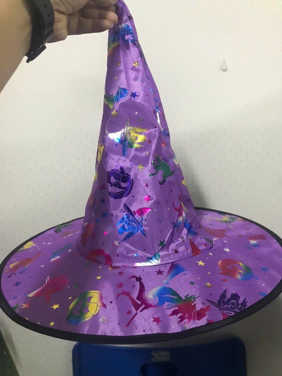 Phụ Kiện Hóa Trang Halloween Nón Phù Thủy Nhiều Màu - Loại dày