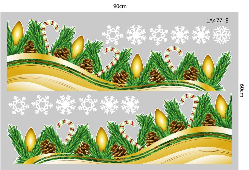 Combo Decal Trang Trí Noel Merry Chistmas Tuần Lộc Vàng Và Hộp Quà Giáng Sinh