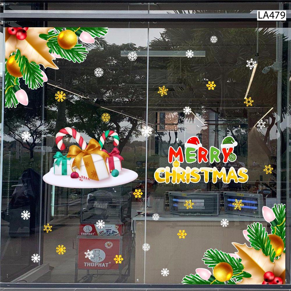 Combo Decal Trang Trí Noel Merry Chistmas Và Những Hộp Quà Sắc Màu