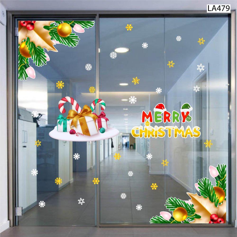 Combo Decal Trang Trí Noel Merry Chistmas Và Những Hộp Quà Sắc Màu