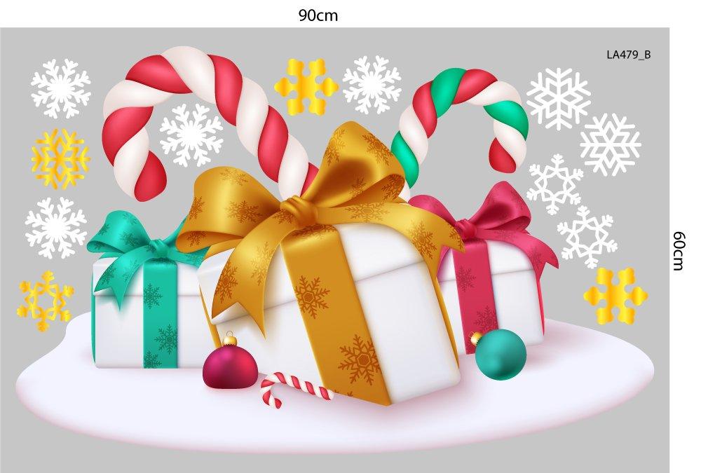 Combo Decal Trang Trí Noel Merry Chistmas Và Những Hộp Quà Sắc Màu