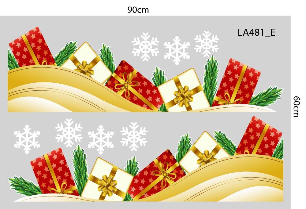 Combo Decal Trang Trí Noel Hộp Quà Quả Châu Lấp Lánh Và Ông Già Noel