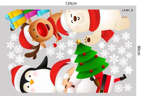 Combo Decal Trang Trí Noel Hộp Quà Quả Châu Lấp Lánh Và Ông Già Noel