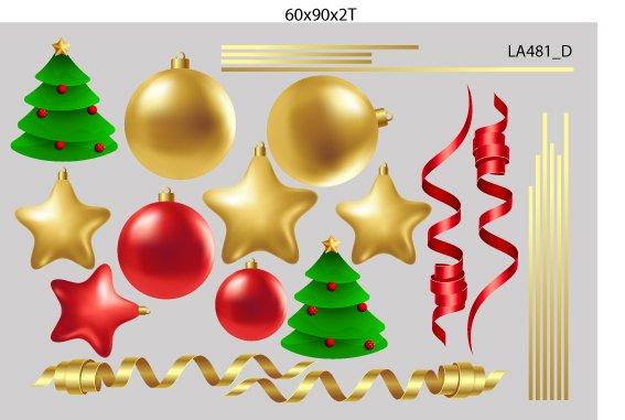 Combo Decal Trang Trí Noel Hộp Quà Quả Châu Lấp Lánh Và Ông Già Noel
