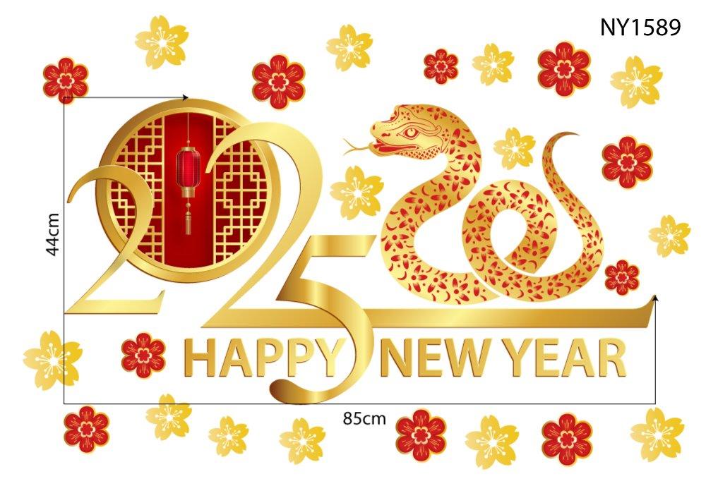 Decal Trang Trí Tết Happy New Year 2025