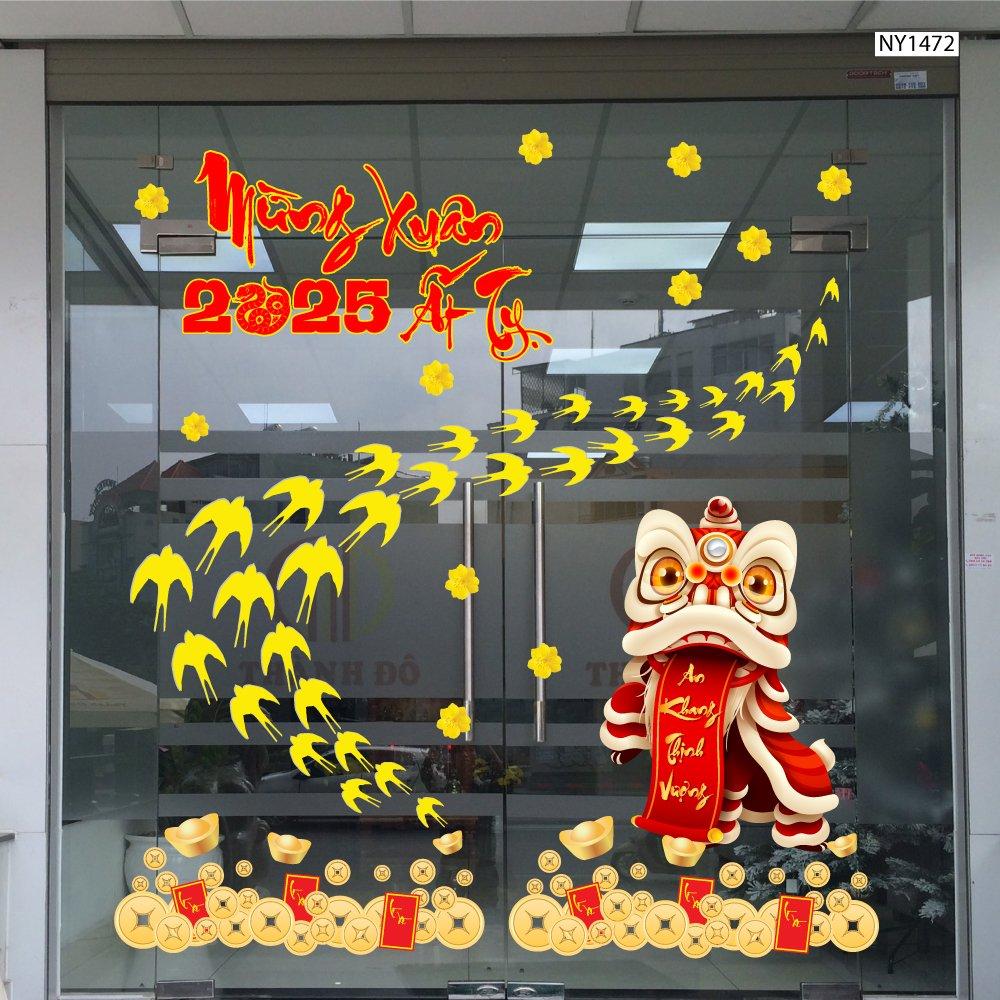 Combo decal trang trí tết Én Vàng Mừng Xuân Ất Tỵ 2025