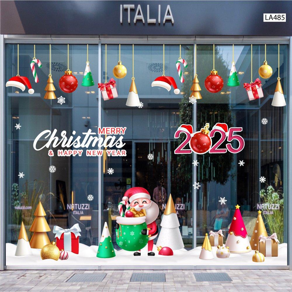 Decal trang trí Noel loại thiết kế theo yêu cầu