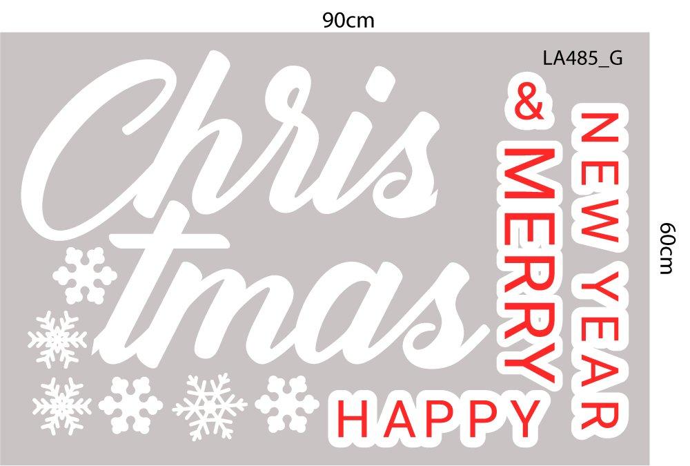 Combo Decal Trang Trí Noel Ông Già Noel Mang Túi Quà Và Những Cây Thông Sắc Màu